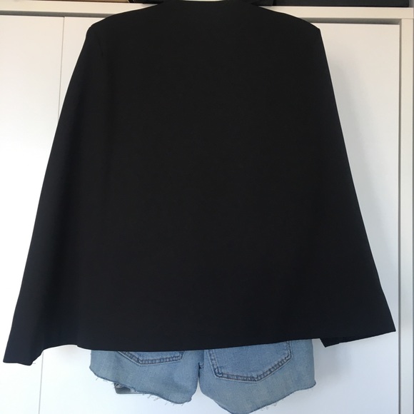 Another Story Cap Sleeve Open Front Black Blazer M - Picture 3 of 9
